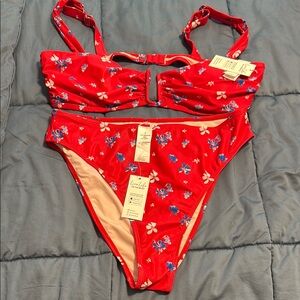CUPSHE Passport to Paradise bikini.  Top XL bottom L
